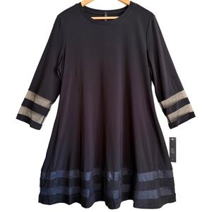 IC By Connie K Minimalist City Chic Stretchy Jersey Knit A-Line Dress Size L NWT